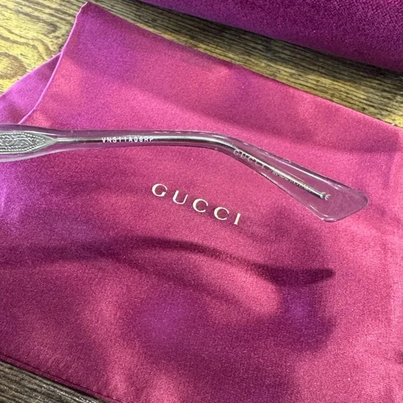 Gucci Transparent Glasses with Rich Red Case - Picture 4 of 5